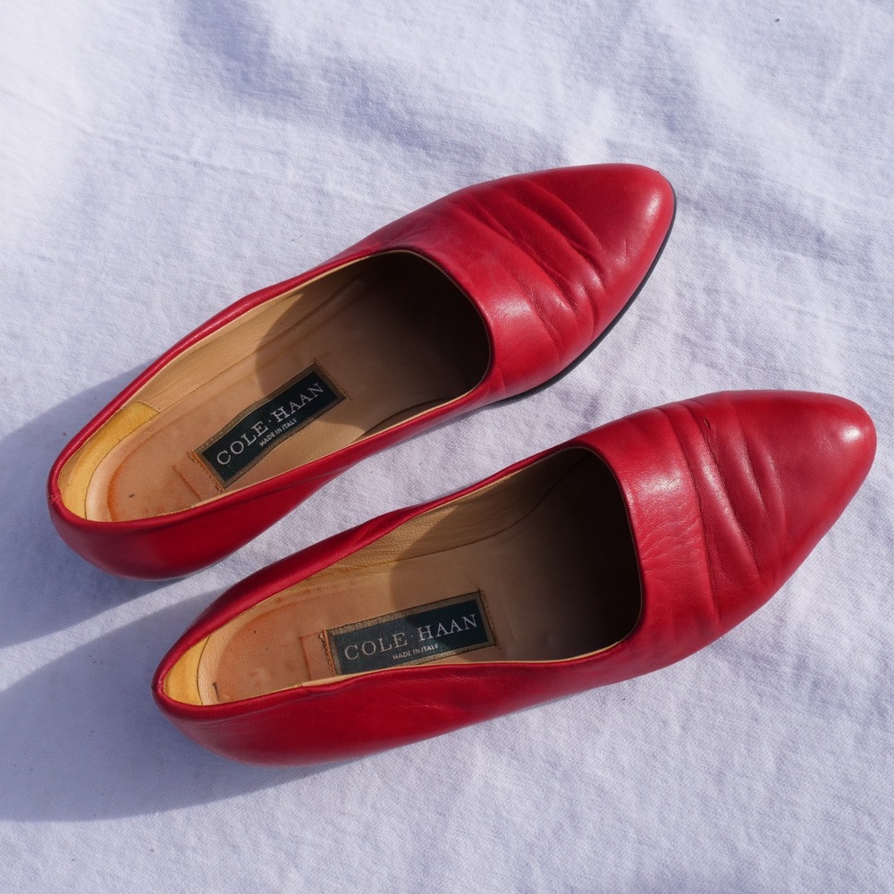90s Cole Haan made in Italy red leather flats - Picture 7 of 7